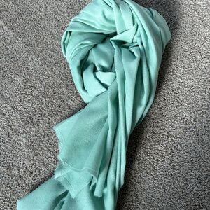 Mint green 100 percent wool big scarf for women